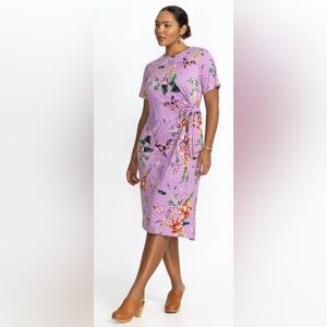 NEW NWT $200 Sz 1X JOHNNY WAS THE JANIE FAVORITE SIDE TIE KNIT DRESS LAVENDER